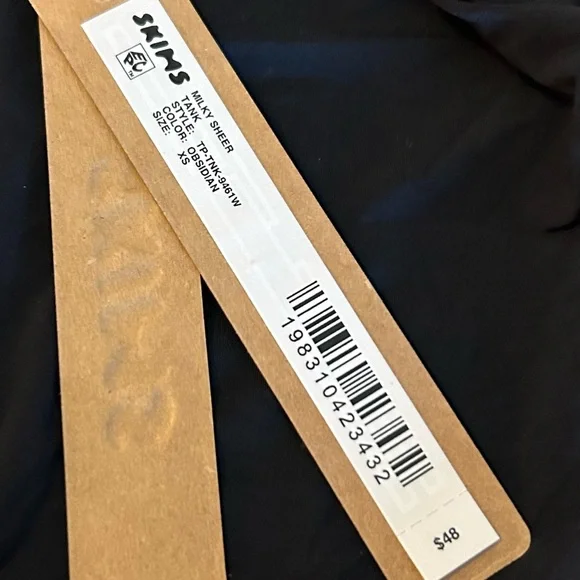 Skims Milky Sheer Tank Top Obsidian - Picture 3 of 3